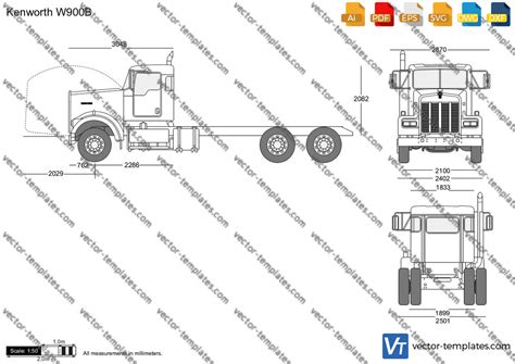 Templates - Trucks - Kenworth - Kenworth W900B