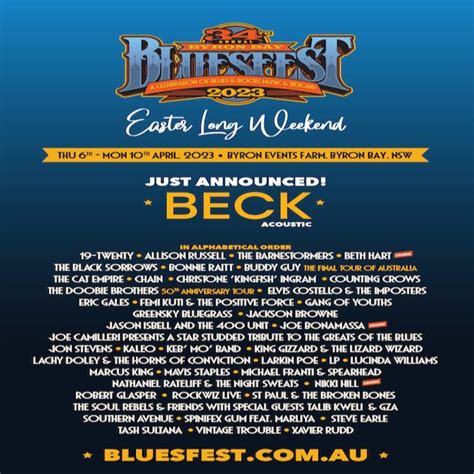 Byron Bay Bluesfest 2024 Lineup Adrea Nathalie
