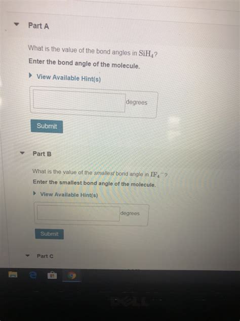 Solved Part A What Is The Value Of The Bond Angles In