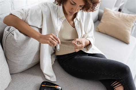 Young African American Woman With Diabetes Stock Photo Image Of