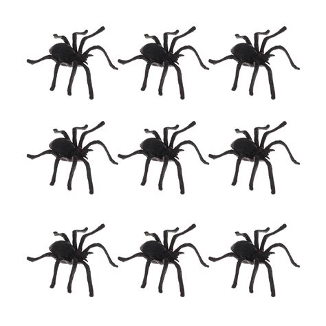 20 Pcs Black Plastic Simulates Big Spiders Trick Toy For Halloween