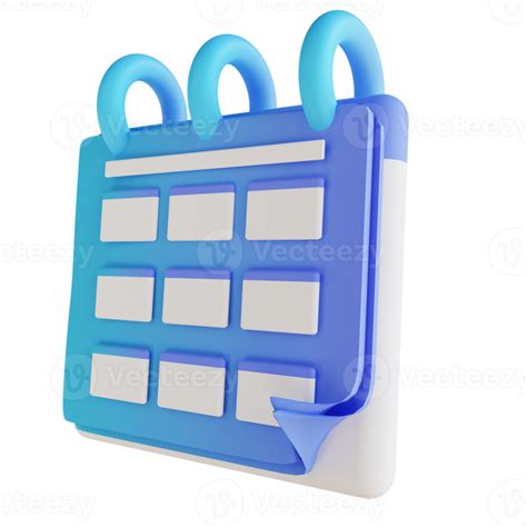 Calendário De Ilustração 3d 9456683 Png