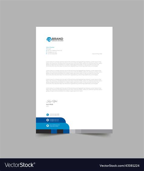 Modern Letterhead Pad Template Design Royalty Free Vector