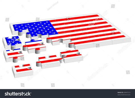 Usa Flag Jigsaw Puzzle Stock Illustration 69947515 | Shutterstock