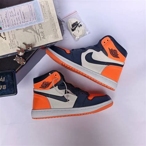 Giày Air Jordan 1 Cao Cổ Cam Đen Giày Thể Thao Jd1 Cam Đen Cao Cổ Nam Nữ Full Box Bill Holcim