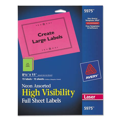 Avery High Visibility Permanent Laser Id Labels X Asst