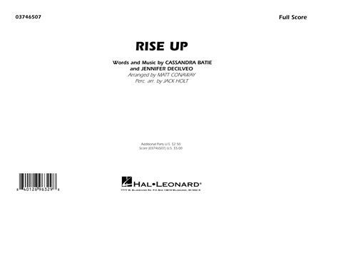 Rise Up Arr Matt Conaway Conductor Score Full Score By Andra Day