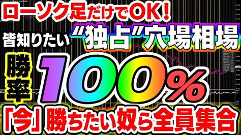 ローソク足だけで勝率100！ついに“独占”穴場相場を公開するので今勝ちたい奴らは全員集合してください【バイナリーオプション】【投資