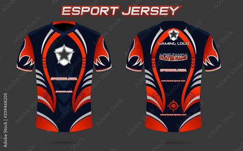 Esport Jersey Design with Dummy Logo and Sponsorship Stock Vector | Adobe Stock