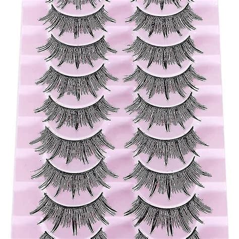 10 Pairs Manga Lashes Extension Cosplay Makeup Eyelashes Japanese Style