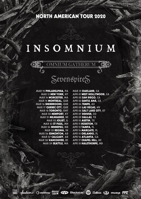 North American Tour Insomnium Omnium Gatherum Seven Spires