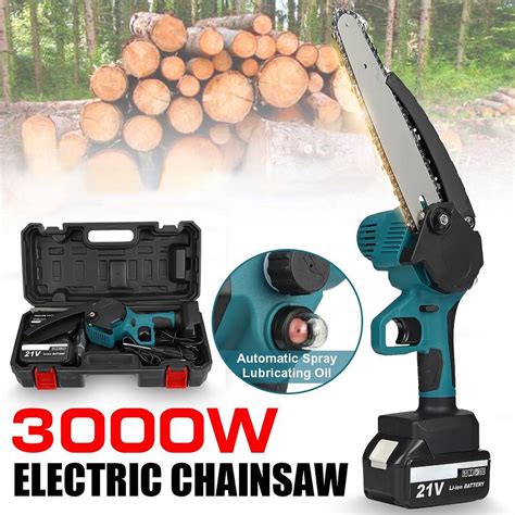 Kaufe 3000w 8 Inch Electric Chain Saw Cordless Pruning Chainsaw With 21v Battery Garden Tree