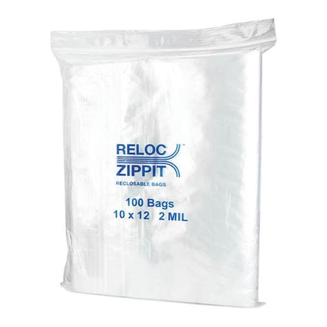 Reloc Zippit R Reclosable Poly Bag Mil X Clear Walmart