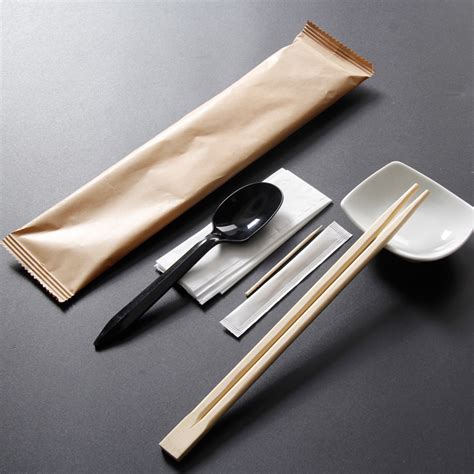 Chopsticks Spoon Set Disposable Take Out Packing Chopsticks Four Piece