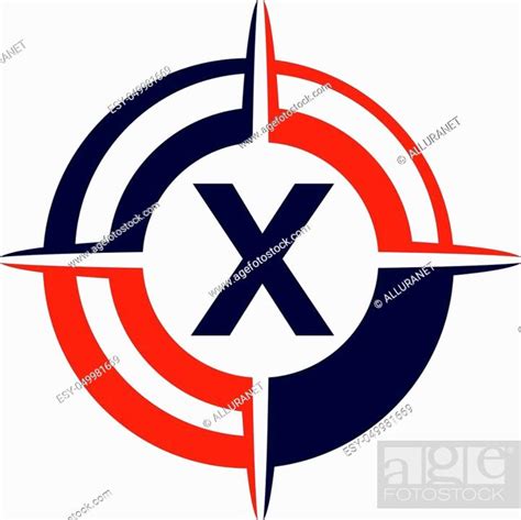 Compass Guide Solution Letter X Stock Vector Vector And Low Budget