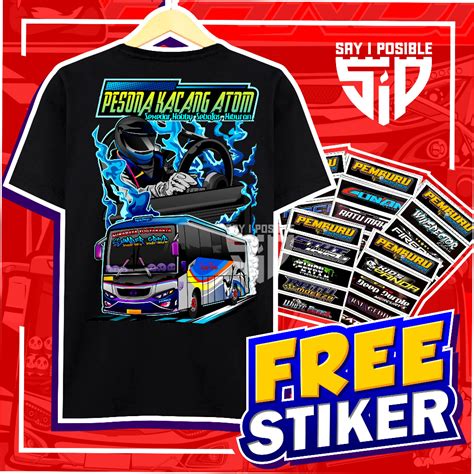 Jual Free Sticker Kaos Bis Sugeng Rahayu Kacang Atom Anak Dan