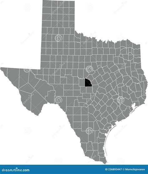 Location Map Of The San Saba County Of Texas Usa Stock Vector