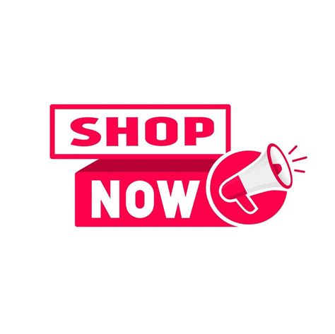 Shop now banner icon. Design for online shopping, advertisement. Flat ...