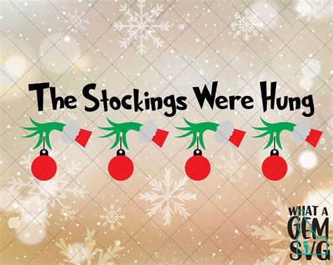 Grinch Stocking Holder Svg Grinch Svg Christmas Stocking Etsy