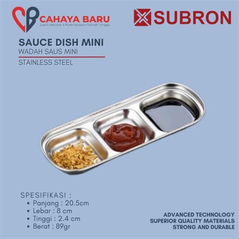 Jual SUBRON SUS 304 Tempat Wadah Saus Sambal Korea 3 Sekat Stainless