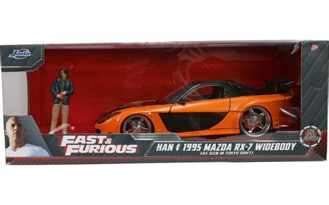 Металева машинка Jada Fast and Furious Mazda RX 7 з фігуркою Хана 1 24