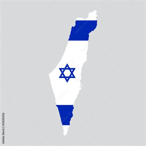 Israel map painted in the color of the flag Stock Vector | Adobe Stock