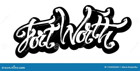 Fort Worth Sticker Modern Calligraphy Hand Lettering For Serigraphy