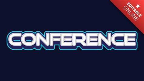 Conference Blue 3d Text Effect Generator