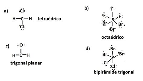 Estrutura De Lewis E Formula Estrutural Vrias Estruturas