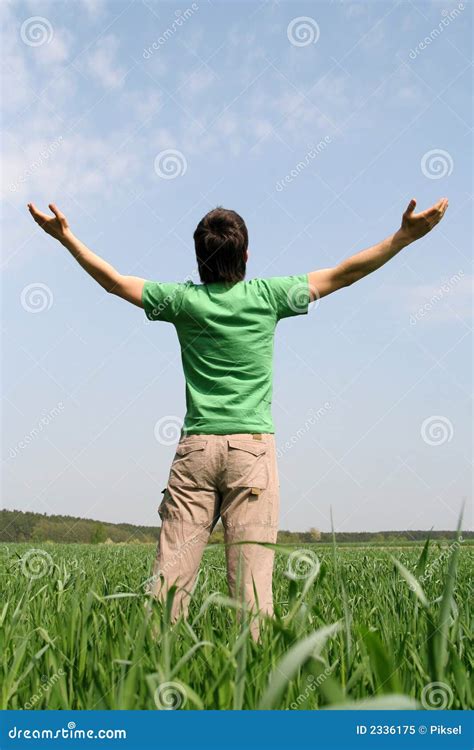 Man With Arms Outstretched Stock Image Image Of Outstretched 2336175