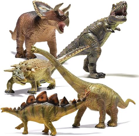 PREXTEX Juego De 5 Figuras De Dinosaurio Gigante Juguetes Realistas Y