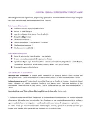 Bitácora parcial de trabajo semillero de investigación sagesse mlqr PDF