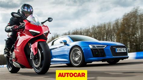 Drag race: Audi R8 vs Ducati Panigale V4 | Car vs Bike | Autocar ...