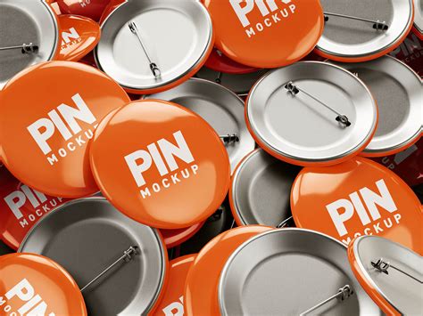 Free Jumbled Up Round Pin Badge Mockup Psd Set Good Mockups