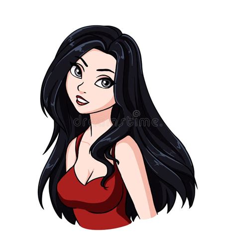 Girl With Long Hair Cartoon