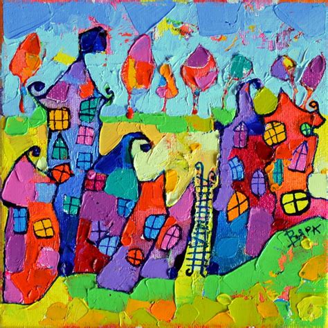 Village Painting by Vyara Tichkova - Jose Art Gallery