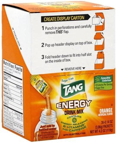 Tang Orange Energy Drink Mix - 30 ea, Nutrition Information | Innit