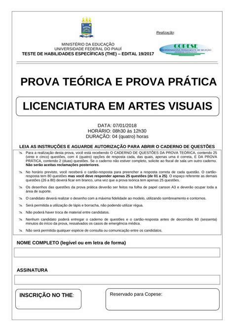 PDF PROVA TEÓRICA E PROVA PRÁTICA LICENCIATURA EM copese ufpi br