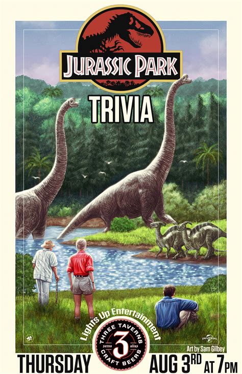 Jurassic Park Trivia — Three Taverns Brewery