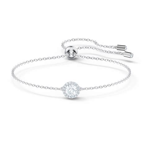 Angelic Bracelet Round Cut White Rhodium Plated Swarovski