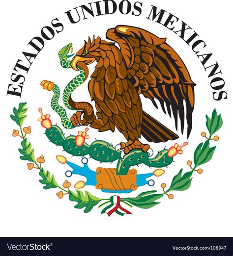 Mexican national flag symbol Royalty Free Vector Image