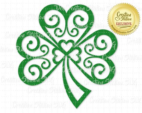 Svg Shamrock Filigree 3 Leaf Clover St Patricks Day Cut File Etsy