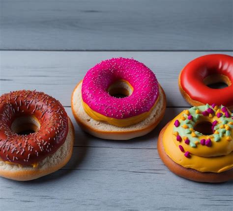 Premium Photo A Group Of Donuts With Pink Frosting And Sprinkles On Them