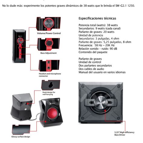 Parlantes Genius Gx Sw G Care Net