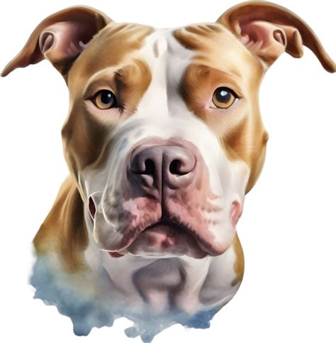 Ai Generated Watercolor Painting Of A Cute Pitbull 41320939 Png