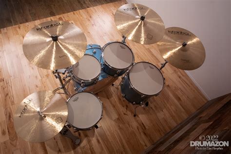 Ds Venom 4 Piece Studio Drum Kit Maple Shells Espresso Capsule Azure