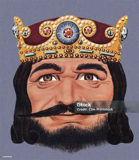 Bearded King Stock Illustration - Download Image Now - Colored ...