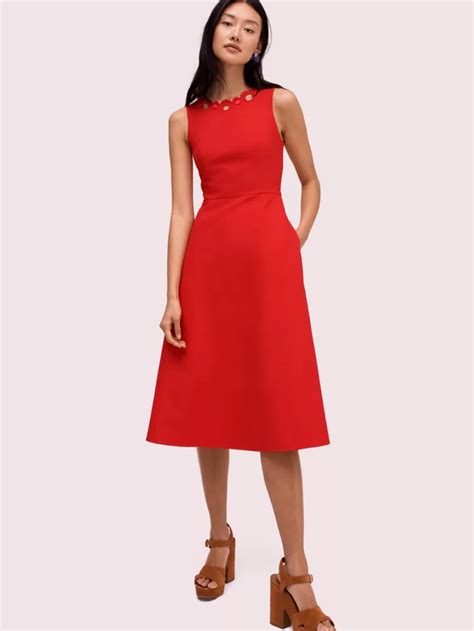 Scallop Cutout Midi Dress Kate Spade Uk