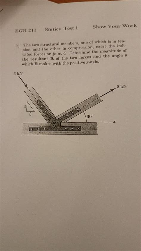 Solved Egr 211 Statics Test 1 Show Your Work 11 The Two