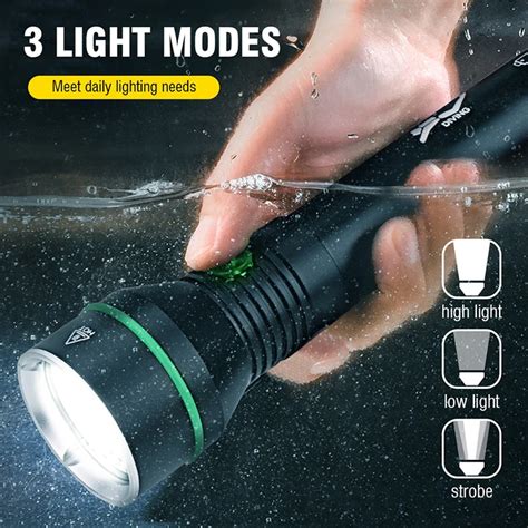 Boruit Professional Diving Flashlight Underwater High Power Lumens